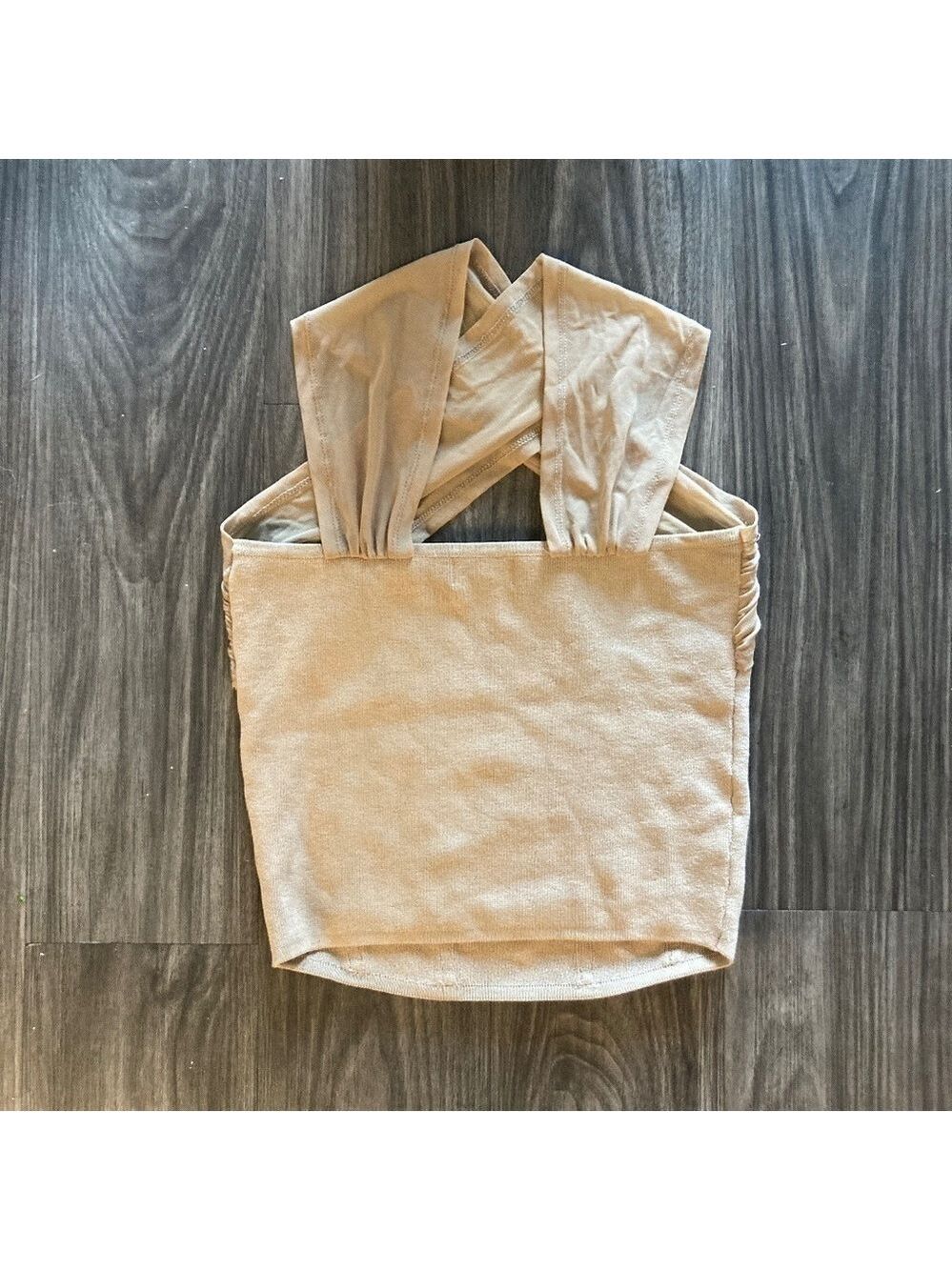 Promise the Label Shaper Fit Cross-Front Rib-Knit Corset Top in Taupe/Tan- NWOT - Picture 5 of 6